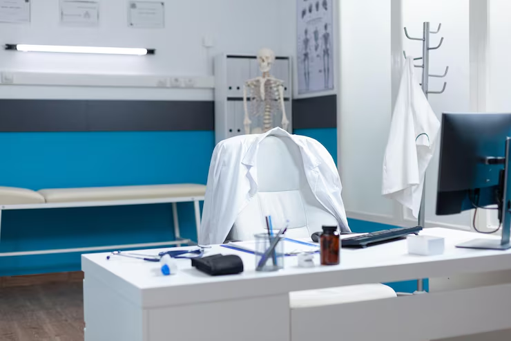 Doctor consulting with a patient in a clinic